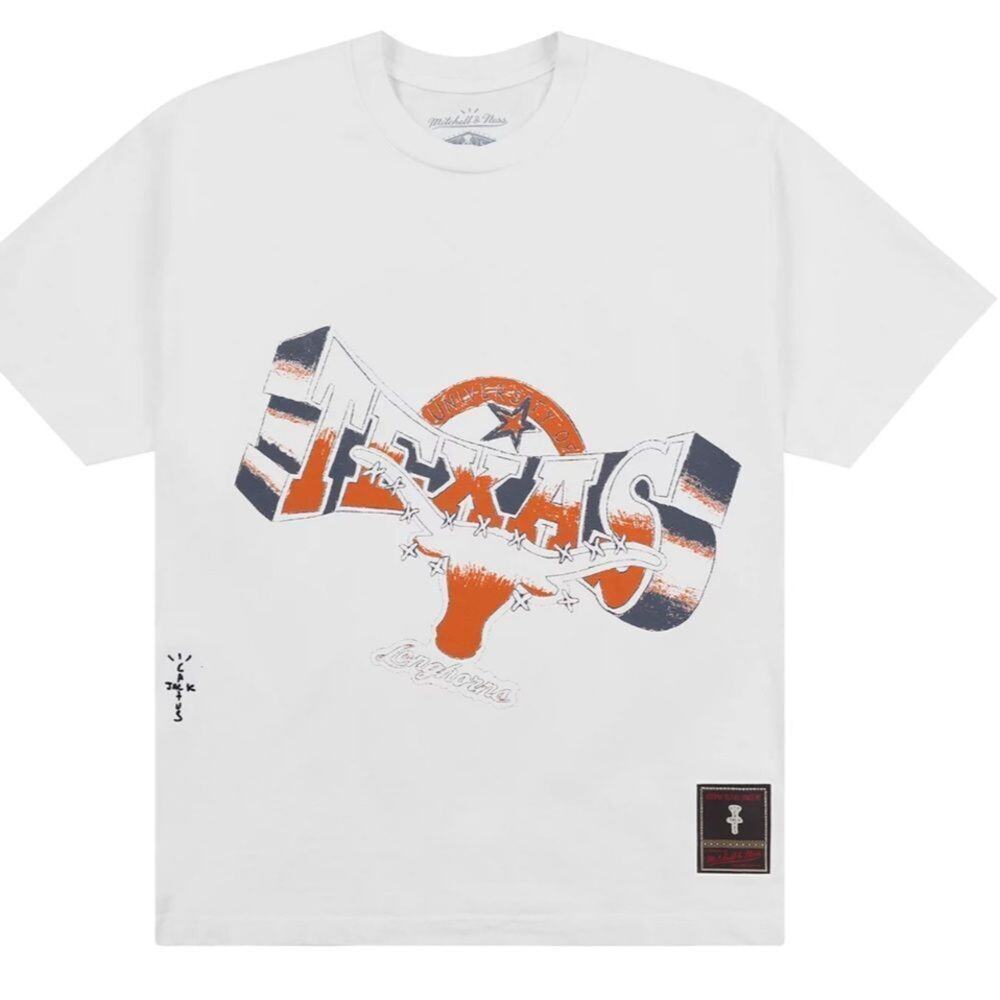 CACTUS JACK by Travis Scott x Mitchell & Ness University Of Texas Handdrawn Tee